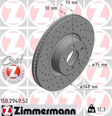 Zimmermann 150.2949.52 - Тормозной диск autosila-amz.com