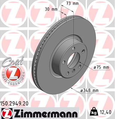 Zimmermann 150.2949.20 - Тормозной диск autosila-amz.com