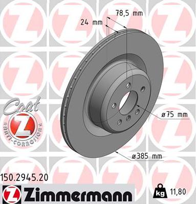 Zimmermann 150.2945.20 - Тормозной диск autosila-amz.com