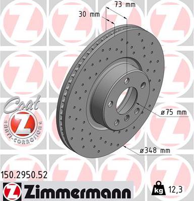 Zimmermann 150.2950.52 - Тормозной диск autosila-amz.com