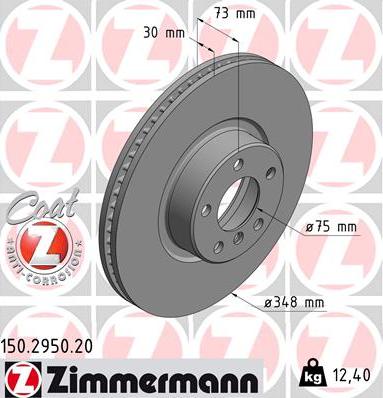 Zimmermann 150.2950.20 - Тормозной диск autosila-amz.com