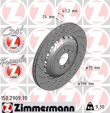 Zimmermann 150.2909.70 - Тормозной диск autosila-amz.com