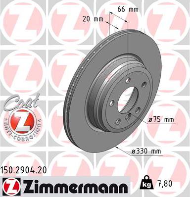 Zimmermann 150.2904.20 - Тормозной диск autosila-amz.com