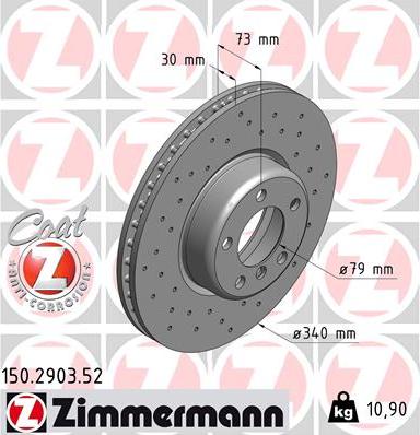 Zimmermann 150.2903.52 - Тормозной диск autosila-amz.com
