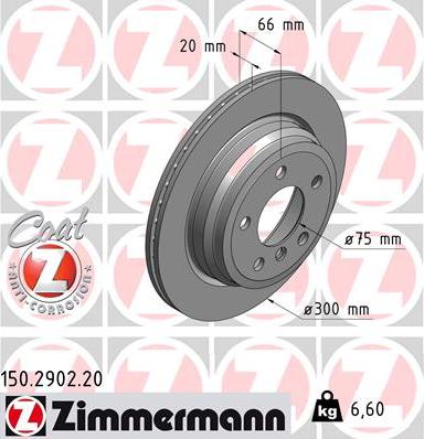 Zimmermann 150.2902.20 - Тормозной диск autosila-amz.com