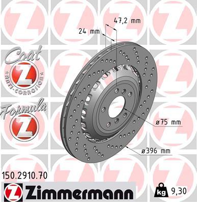 Zimmermann 150.2910.70 - Тормозной диск autosila-amz.com