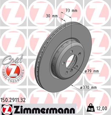 Zimmermann 150.2911.32 - Тормозной диск autosila-amz.com