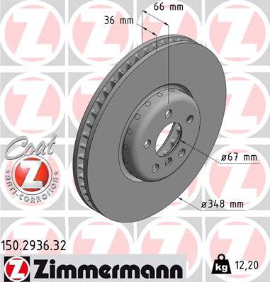 Zimmermann 150.2936.32 - Тормозной диск autosila-amz.com
