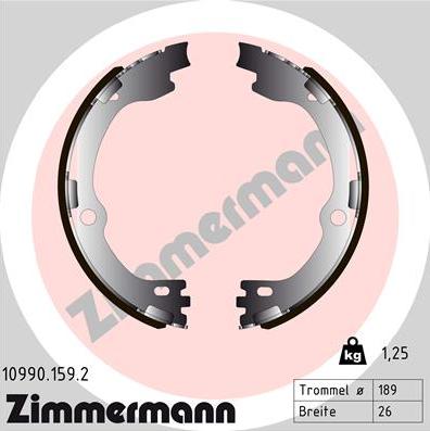 Zimmermann 10990.159.2 - Комплект тормозов, ручник, парковка autosila-amz.com
