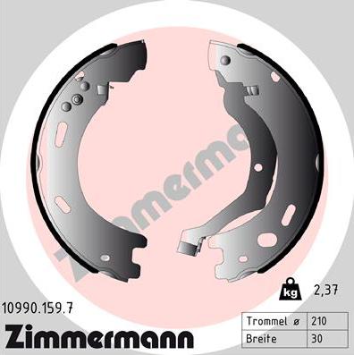 Zimmermann 10990.159.7 - Комплект тормозов, ручник, парковка autosila-amz.com