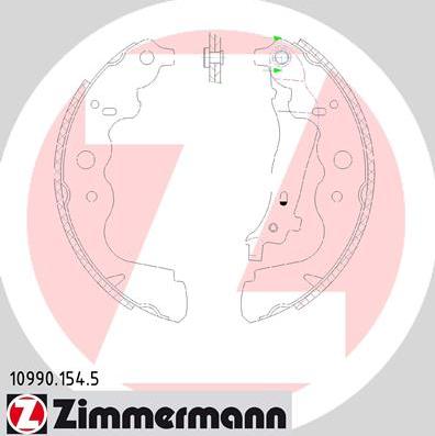 Zimmermann 10990.154.5 - Комплект тормозных колодок, барабанные autosila-amz.com