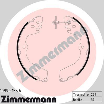 Zimmermann 10990.155.6 - Комплект тормозов, ручник, парковка autosila-amz.com