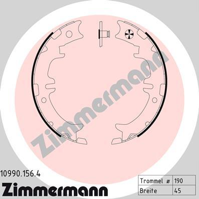 Zimmermann 10990.156.4 - Комплект тормозов, ручник, парковка autosila-amz.com