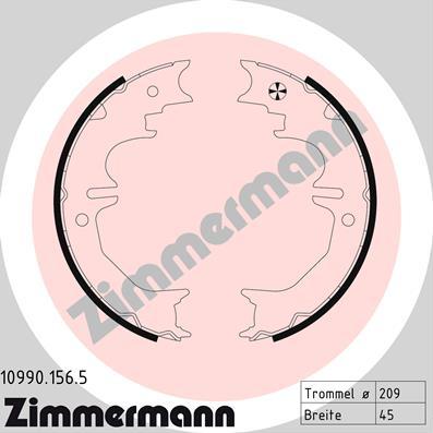 Zimmermann 10990.156.5 - Комплект тормозов, ручник, парковка autosila-amz.com