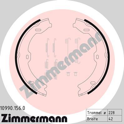 Zimmermann 10990.156.0 - Комплект тормозов, ручник, парковка autosila-amz.com