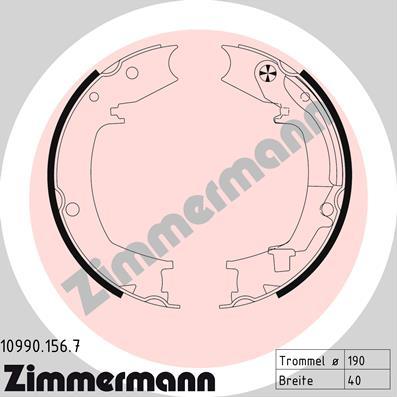Zimmermann 10990.156.7 - Комплект тормозов, ручник, парковка autosila-amz.com