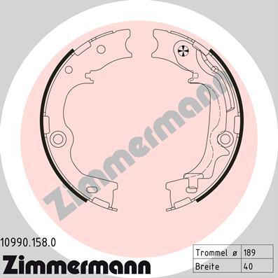 Zimmermann 10990.158.0 - Комплект тормозов, ручник, парковка autosila-amz.com