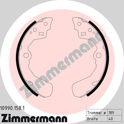 Zimmermann 10990.158.1 - Комплект тормозных колодок, барабанные autosila-amz.com