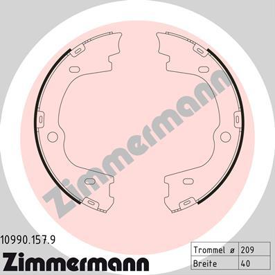 Zimmermann 10990.157.9 - Комплект тормозов, ручник, парковка autosila-amz.com