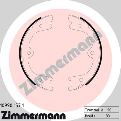 Zimmermann 10990.157.1 - Комплект тормозов, ручник, парковка autosila-amz.com