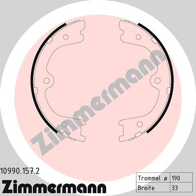 Zimmermann 10990.157.2 - Комплект тормозов, ручник, парковка autosila-amz.com