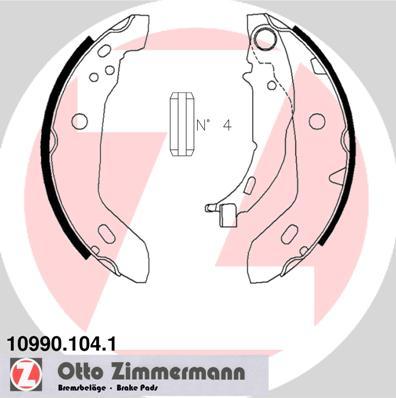 Zimmermann 10990.104.1 - Колодки тормозные барабан MER W168 A140-A170 180X42 бараб 7/97- autosila-amz.com