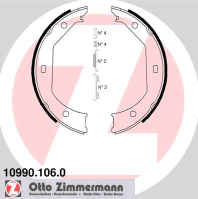 Zimmermann 10990.106.0 - Комплект тормозов, ручник, парковка autosila-amz.com