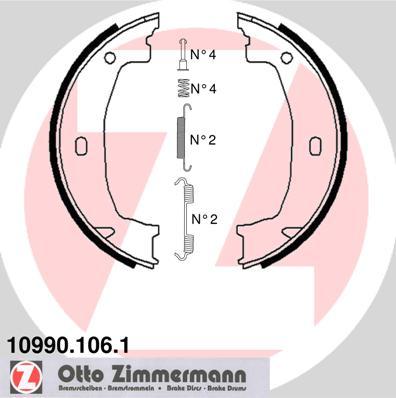 Zimmermann 10990.106.1 - Комплект тормозов, ручник, парковка autosila-amz.com