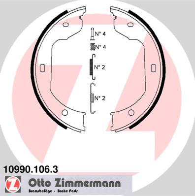 Zimmermann 10990.106.3 - Комплект тормозов, ручник, парковка autosila-amz.com