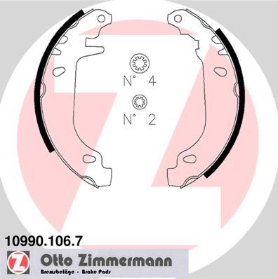 Zimmermann 10990.106.7 - Комплект тормозных колодок, барабанные autosila-amz.com