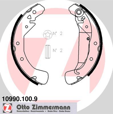 Zimmermann 10990.100.9 - Комплект тормозных колодок, барабанные autosila-amz.com