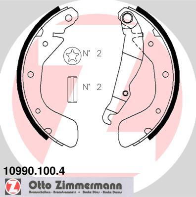Zimmermann 10990.100.4 - Комплект тормозных колодок, барабанные autosila-amz.com