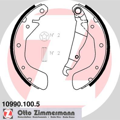 Zimmermann 10990.100.5 - Комплект тормозных колодок, барабанные autosila-amz.com