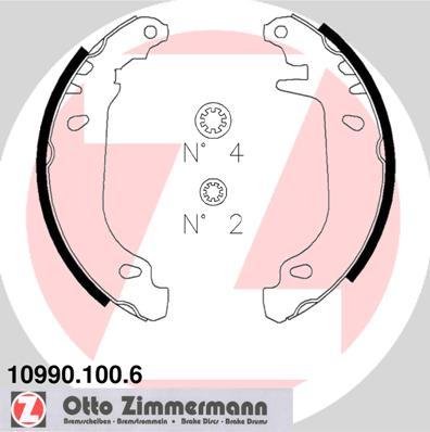 Zimmermann 10990.100.6 - Комплект тормозных колодок, барабанные autosila-amz.com
