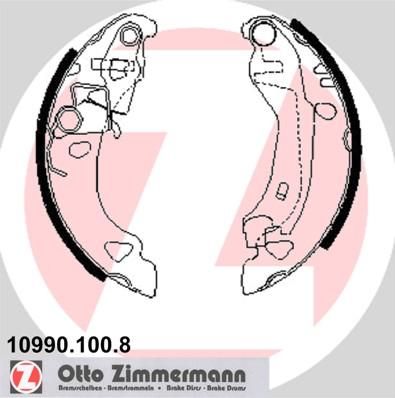 Zimmermann 10990.100.8 - Комплект тормозных колодок, барабанные autosila-amz.com