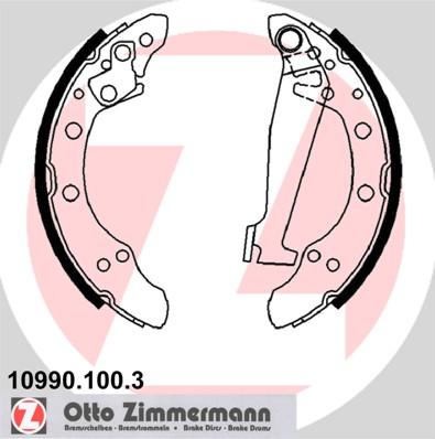 Zimmermann 10990.100.3 - Комплект тормозных колодок, барабанные autosila-amz.com