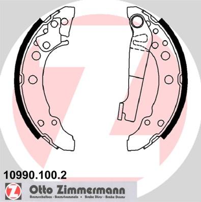 Zimmermann 10990.100.2 - Комплект тормозных колодок, барабанные autosila-amz.com