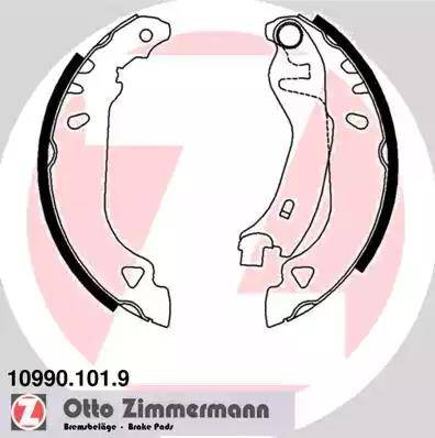 Zimmermann 10990.101.9 - Комплект тормозных колодок, барабанные autosila-amz.com