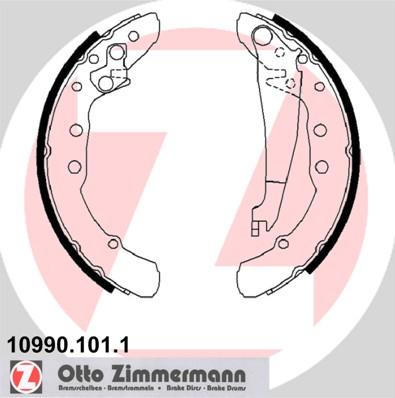 Zimmermann 10990.101.1 - Комплект тормозных колодок, барабанные autosila-amz.com