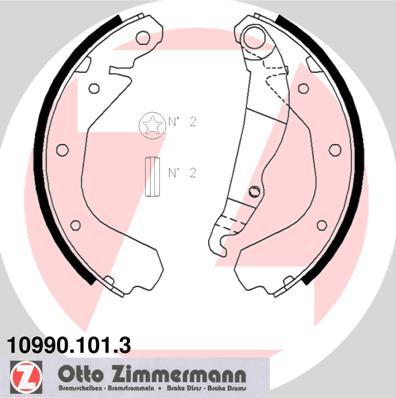 Zimmermann 10990.101.3 - Комплект тормозных колодок, барабанные autosila-amz.com