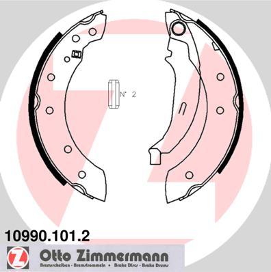 Zimmermann 10990.101.2 - Комплект тормозных колодок, барабанные autosila-amz.com