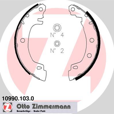 Zimmermann 10990.103.0 - Комплект тормозных колодок, барабанные autosila-amz.com
