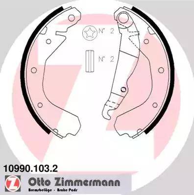 Zimmermann 10990.103.2 - Комплект тормозных колодок, барабанные autosila-amz.com