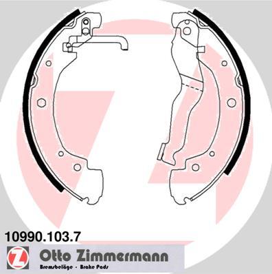 Zimmermann 10990.103.7 - Комплект тормозных колодок, барабанные autosila-amz.com