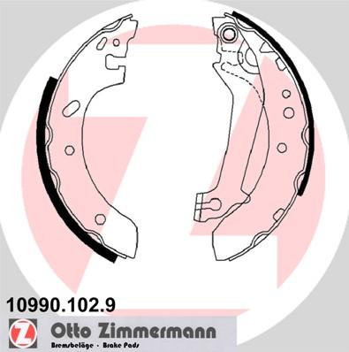 Zimmermann 10990.102.9 - Комплект тормозных колодок, барабанные autosila-amz.com