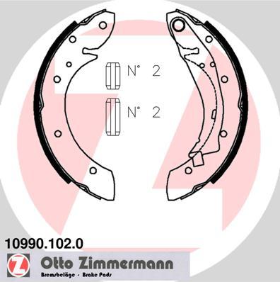 Zimmermann 10990.102.0 - Комплект тормозных колодок, барабанные autosila-amz.com