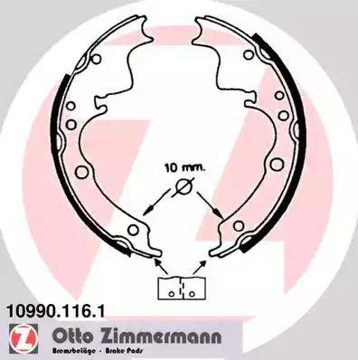 Zimmermann 10990.116.1 - Комплект тормозных колодок, барабанные autosila-amz.com