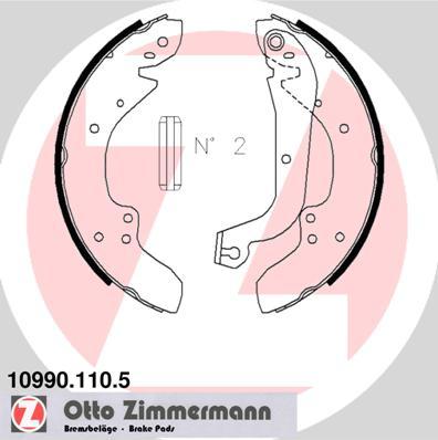 Zimmermann 10990.110.5 - Комплект тормозных колодок, барабанные autosila-amz.com