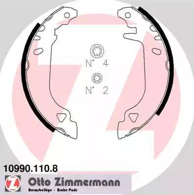 Zimmermann 10990.110.8 - Барабанные тормозные колодки autosila-amz.com