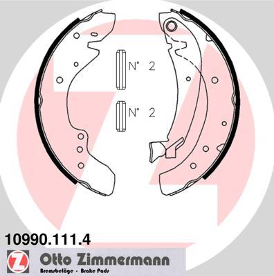 Zimmermann 10990.111.4 - Комплект тормозных колодок, барабанные autosila-amz.com